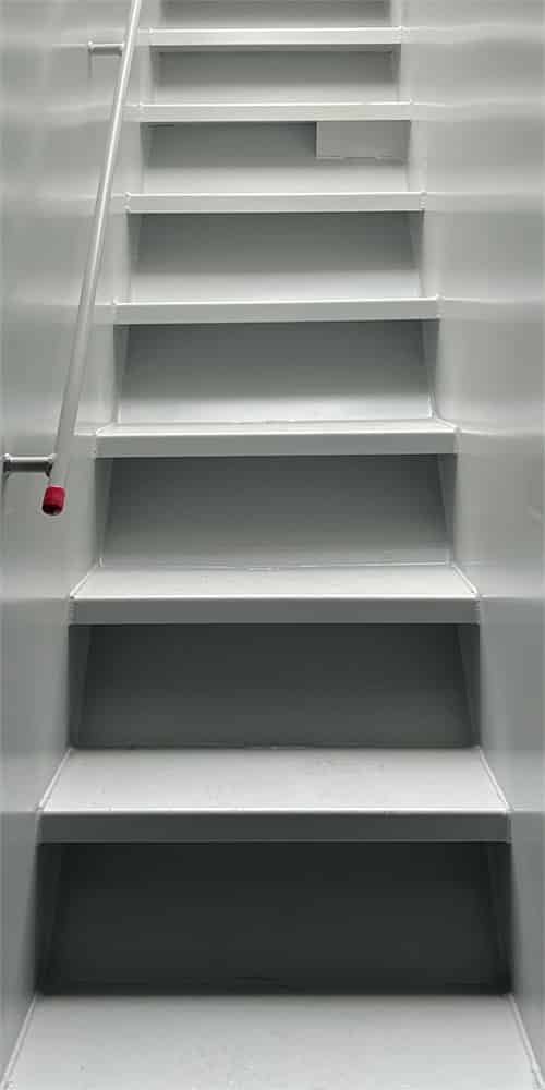 Non-slip stairs leading out of the Estate shelter