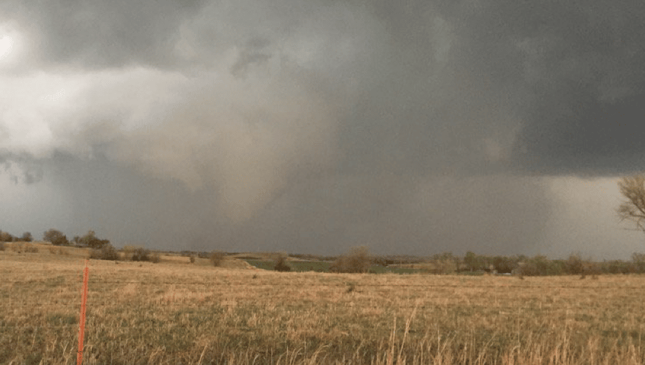 a tornado touching down in Tescott Kansas
