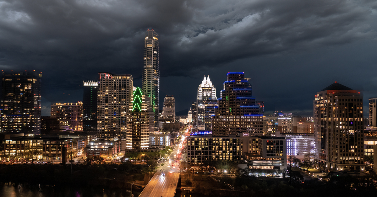 Austin Texas Skyline Storm
