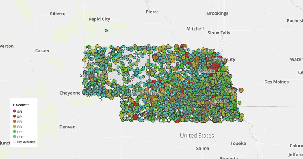 Local Nebraska Tornado Map