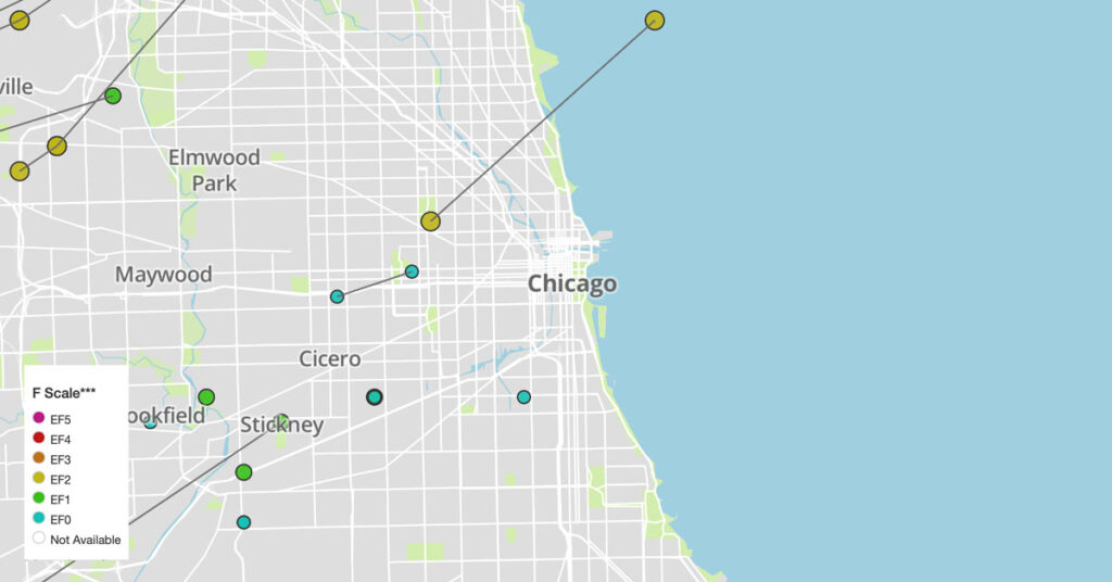 chicago tornado map