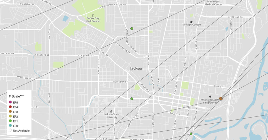 Jackson Mississippi Tornado Map