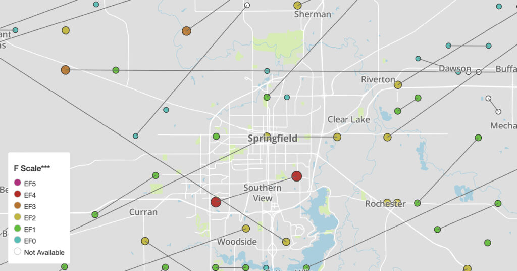 Springfield Illinois Tornado Map