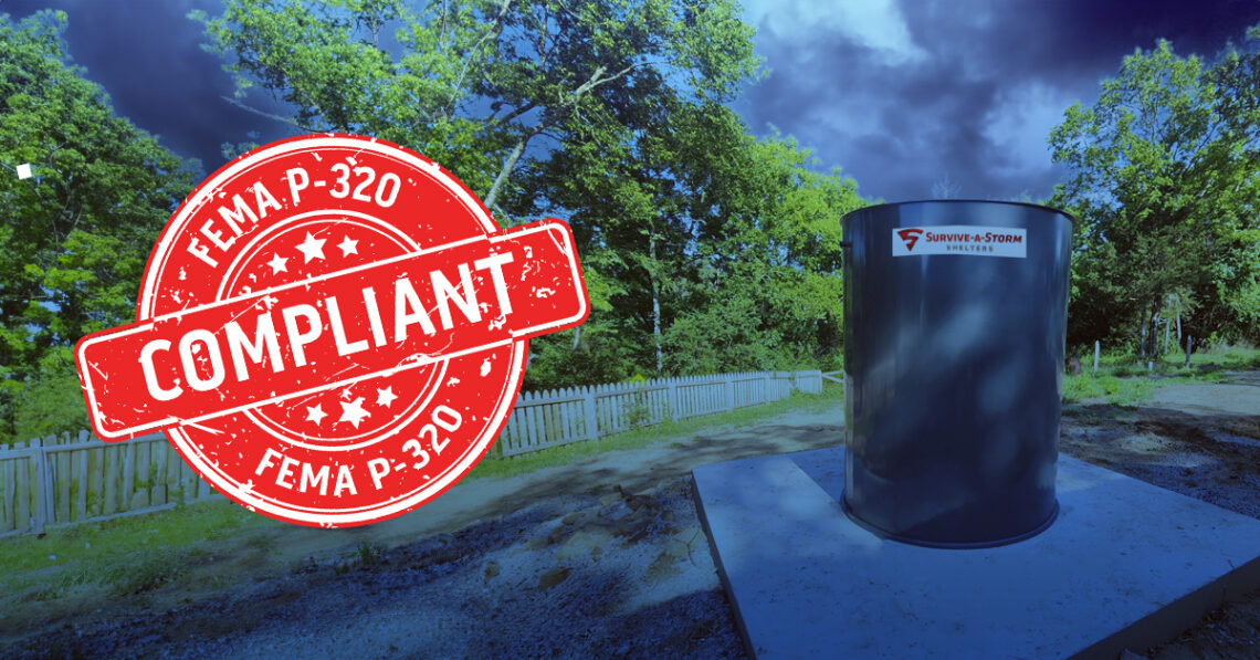 An image showing a FEMA 320 compliant tornado shelter from Survive-A-Storm Shelters