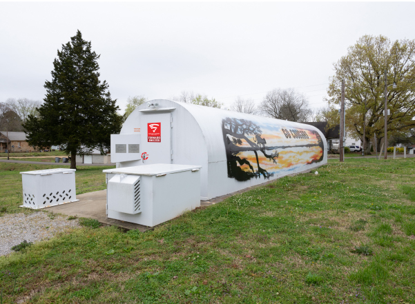community tornado shelter in neighborhood