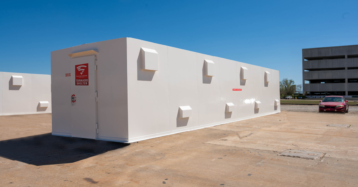 A commercial tornado shelter like the one pictured, will have several financing options